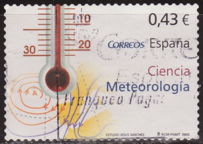 España 2008 4385 Sello º Serie Ciencia Meteorología Sciencies Météorologie Timbre Espagne Spain Spagna